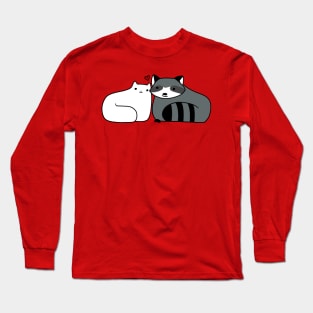 Raccoon and Cat Love Long Sleeve T-Shirt